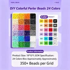 Kit Perler Hama Beads 2.6mm 1000 Peças + Mini Ferro + Ferramentas | Kit Educacional Criativo para Crianças