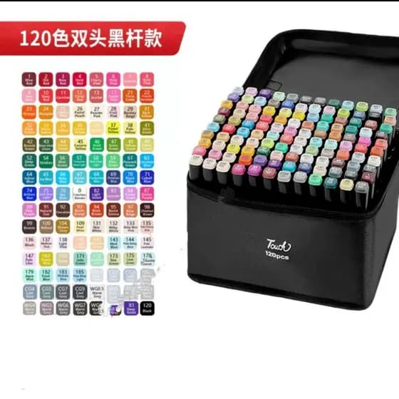 Caneta Marcadora de Cabeça Dupla Kit -100/120 Cores Oleosas, Ideal para Pintura e Artes Criativas