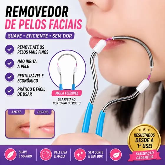 Mola Depilatória Facial Removedor de Pelos Buço Rosto Sem Cera Fácil Rápido