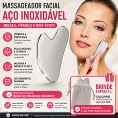 Gua Sha Aço Inox – Pedra Facial Prevenção de Rugas-Massagem Facial Anti-Idade e Relaxante