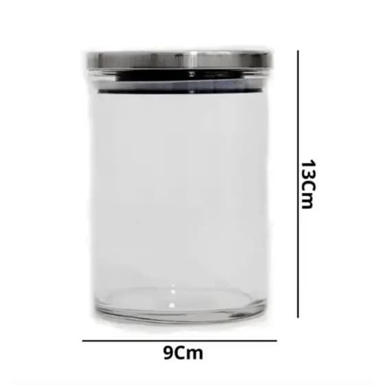 Pote Vidro com Tampa Inox - Vedação Hermética
