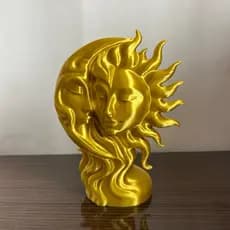 Escultura Sol e Lua Decorativa 3D | Peça Decorativa para Sala, Quarto e Escritório / Decoração de estante