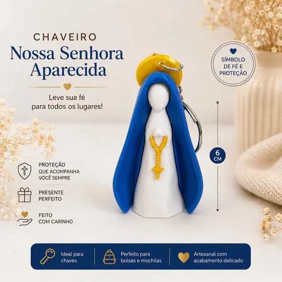 Chaveiro Nossa Senhora Aparecida, impecável.