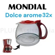 Jarra Copo MONDIAL Dolce Arome 32 Xícaras - Vidro Reforçado Vermelho C-32
