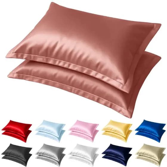 Fronhas Cetim Toque Seda Modelo Jaquarte e Liso Macio Antifrizz 4 Abas Luxo Capa Travesseiro Cama