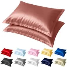 Fronhas Cetim Toque Seda Modelo Jaquarte e Liso Macio Antifrizz 4 Abas Luxo Capa Travesseiro Cama