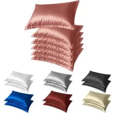 Conjunto de 6 Fronhas\Capa De Cetim Antifizz Travesseiro Cama Elegante Decoração Quarto Luxo