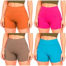 Short Academia Fitness Curto Poliamida Zero Transparencia Moda Verão Cintura Alta