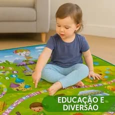 Tapete de Atividades Infantil 180x120 Térmico Bebê  Gigante Interativo Tatame Educativo Criança