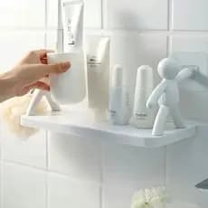 Prateleira Suporte Com Adesivo Organizador Multiuso  Individual ou Kit com 2 Unidades   Boneco Cisne