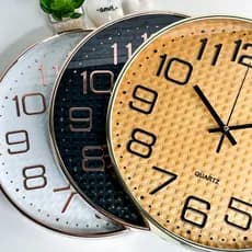 Relógio de Parede Redondo Rose Gold Branco Cinza Preto 20cm 25cm 30cm Casa Cozinha Sala Multiuso
