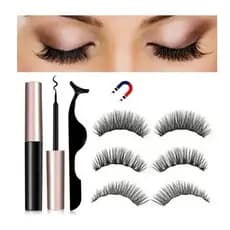 Kit Delineador Magnético + Cílios Postiços Reutilizáveis e Pinça de Aplicação