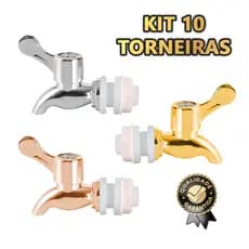 Kit 10 Torneira Suqueira Reposição Design Universal Padrão Fácil Instalação Dispenser Luxo Abs