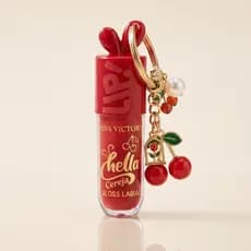 Gloss Labial Cereja Chaveiro Cherry Lip Oil Brilho Hidratante Vermelho Com Cheiro