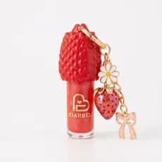 Gloss Labial Morango com Chaveiro Fofo Lip Oil Brilho Hidratante Cheiro Adulto Infantil
