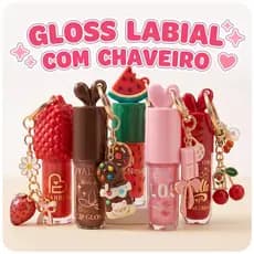 Gloss Labial com Chaveiro Fofo Adulto Infantil Lip Oil Brilho Hidratante Com Cheiro Variados