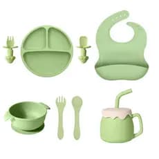 KIT 8 PARA ALIMENTAÇÃO BEBÊ SILICONE - SC503