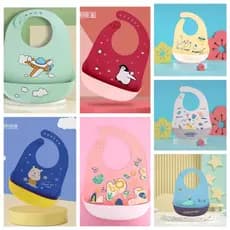 S522 Babador silicone infantil bandana impermeável para bebê migalhas menina menino
