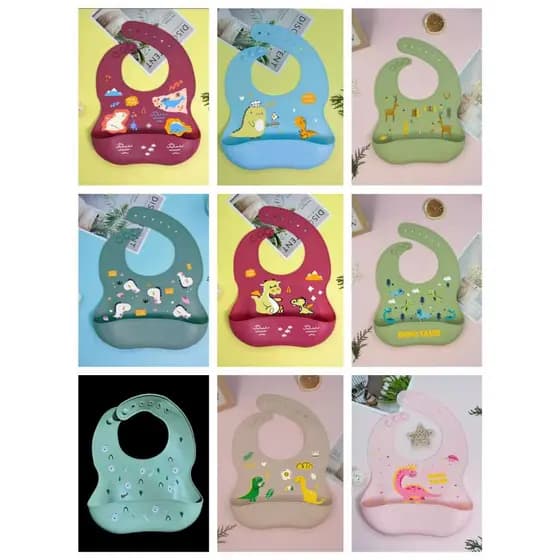 Babador silicone infantil bandana impermeável para bebê migalhas menina menino - SC523