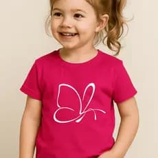 Camiseta Blusinha Infantil Menina Criança Adolescente Bebe Tamanho 2 ao 16 anos Borboleta Algodão