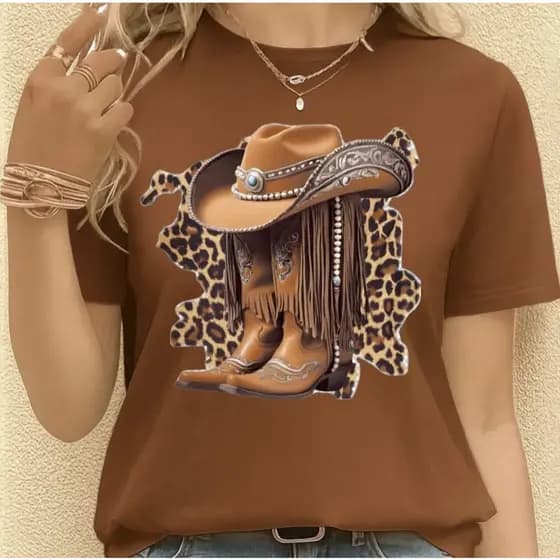 Camiseta Blusa Tshirt Country Bota Texana Chapeu CowGirl Boiadeira Rodeio Estilosa Tendencia Alta