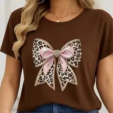 Camiseta Blusa T-shirt Feminina Laço Tendencia Estilosa Linda Algodão Moda Fofa Viral Blogueira