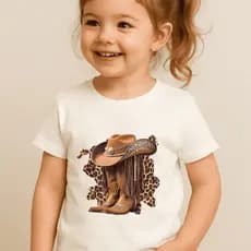 Camiseta Infantil Country Boiadeirinha Ana Camisetinha Menina Bota Texana Rodeio 2 ao 16 Algodão