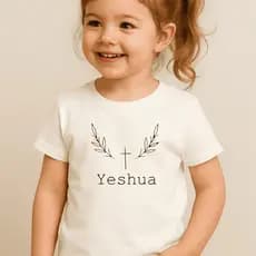 Camiseta Infantil Menina Yeshua Juvenil 2 ao 16 anos Religiosa Deus Jesus Evangelica Catolica