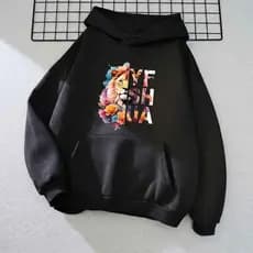 Blusa Moletom Leao Yeshua Jesus Feminina Agasalho Canguru Capote Frio Inverno Flanelado Quentinho
