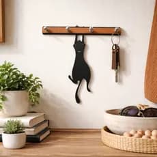 Suporte para Chaves Porta Chave Gato Pendurado Enfeite Decoração de Parede Casa Sala