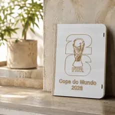 Estojo Para  Álbum Copa do Mundo MDF Verde e Amarelo | Estojo Premium para Colecionadores de Futebol