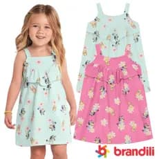 Vestido Infantil Menina Bluey 100% Algodão Personagem Oficial Roupa Menina Confortável Algodão Brandili