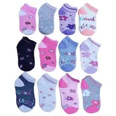 Kit até 12 Pares Meia Infantil Feminina Cano Curto Estamapada Menina