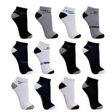 Kit Ate 12 Pares de Meia Soquete Cano Curto Masculina Estampada Sortidas 40-46