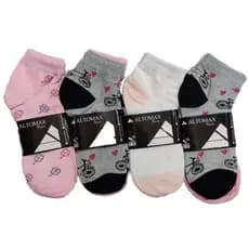 Kit 6/12 Pares Meia Cano Curto Feminina Estampada Grossa Altomax