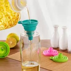 Funil de Silicone Dobrável Retrátil Sortido Dispensador Líquido Utensílio de Cozinha