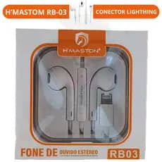 Fone De Ouvido Com Fio Microfone e Estereo para iPhone Entrada Lightning