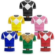 Camiseta Power Rangers Adulto Camisa Fantasia Personagem