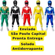 Fantasia Adulto Power Ranger Infantil e Adulto com Solado Antiderrapante Premium