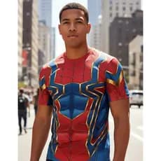 Camiseta Adulto Homem Aranha Novo Dia Ps5 Miles Tobey Longe Casa Dourado Premium Alta Qualidade 2026