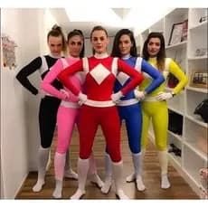 Power Rangers Fantasia Infantil Feminino Solado Antiderrapante Envio de SP Geek
