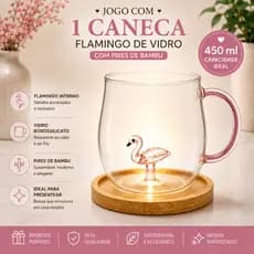 Caneca xicara 3d cafe cha Vidro Soprado Artesanal Pires Bambu Borossilicato Presente Decoração 450 ML