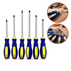 Kit De Jogo De Chave De Fenda E Philips 6 Peças Profissional Imantada Cabo Emborrachado
