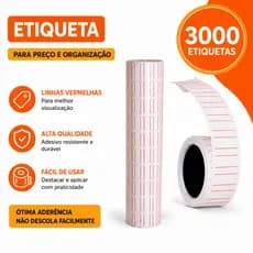 10 Rolos Etiquetas Para Etiquetadora De Preço Mx5500 Fixxar