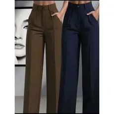 Calça Alfaiataria Feminina Pantalona Wide Leg Cintura Alta Social Elegante Moda Tendência 2026