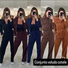 ✨ CONJUNTO FEMENIN0 VELUDO COTELE – CROPPET COM ZIPER E CALÇA FLERR