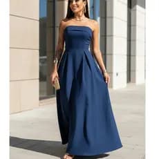 Vestido Longo Feminino  – Alfaiataria, Tomara-que-Caia, Versátil Casual / Festa