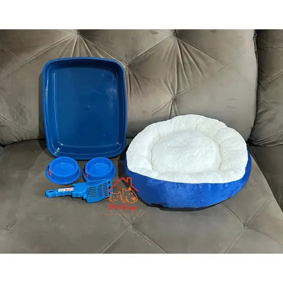 Caminha Sherpa com Banheira de Gato Comedouros e Pá Sanitário Banheiro de Gatos