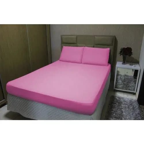 Jogo Lençol Com Elástico Casal 3pcs Malha 100% Algodão