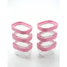 Conjunto 6 potes Herméticos 150 ml Helsim Rosa